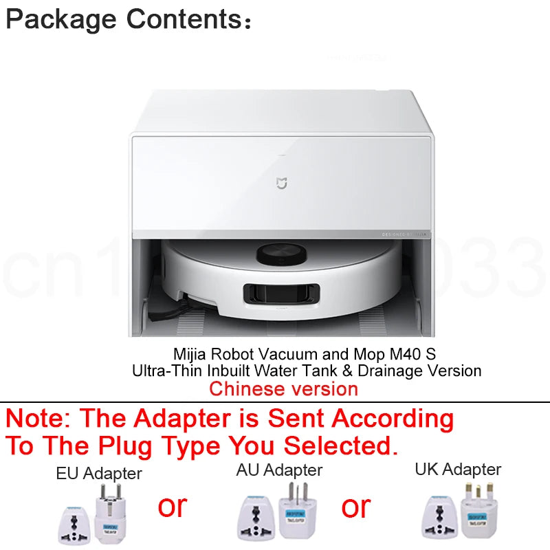 XIAOMI MIJIA M40 S Robot Vacuum and Mop, 23000Pa Suction, Obstacle Avoidance,Navigation,75-Day Capacity, Auto Mop Washing Drying